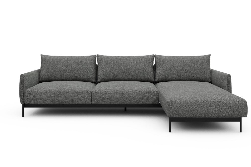 Tokey Modular Sofa - D2 - 285 x 185 cm - 2 Seater + Chaise - 868 Vanora Warm Grey