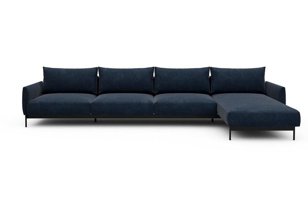 Tokey Modular Sofa - D3 - 375 x 185 cm - 3 Seater + Chaise - 414 Esina Indigo Blue
