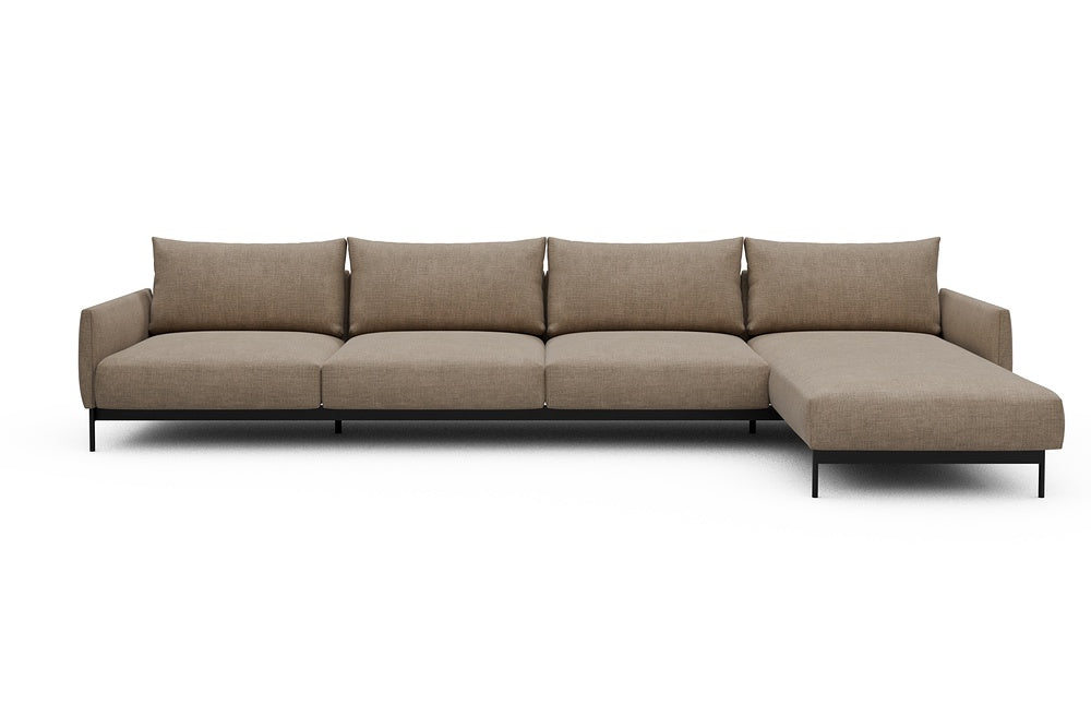 Tokey Modular Sofa - D3 - 375 x 185 cm - 3 Seater + Chaise - 417 Esina Mocha