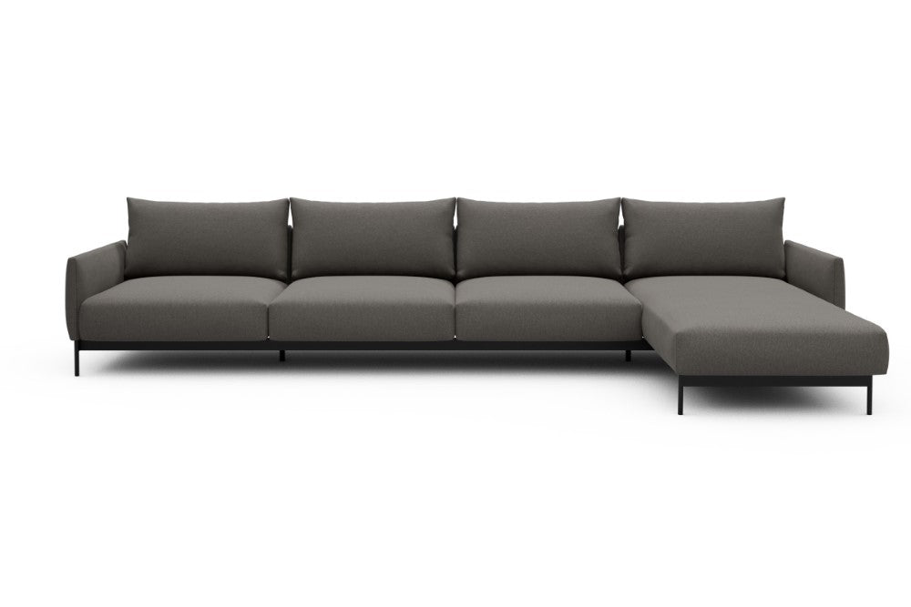 Tokey Modular Sofa - D3 - 375 x 185 cm - 3 Seater + Chaise - 446 Satya Taupe Brown