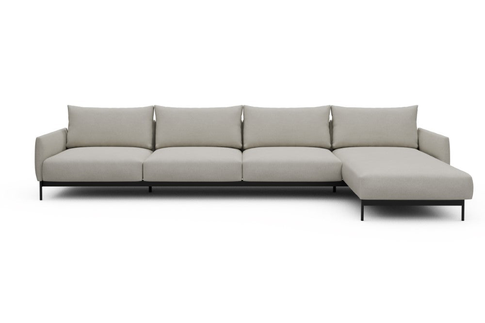 Tokey Modular Sofa - D3 - 375 x 185 cm - 3 Seater + Chaise - 487 Denari Clean Beige