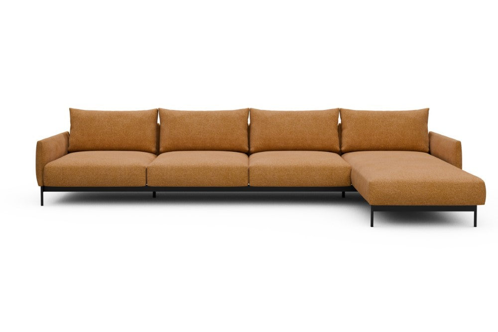 Tokey Modular Sofa - D3 - 375 x 185 cm - 3 Seater + Chaise - 497 Casone Warm Yellow