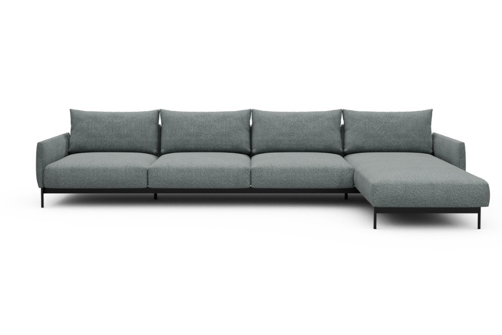 Tokey Modular Sofa - D3 - 375 x 185 cm - 3 Seater + Chaise - 499 Casone Light mixed Green