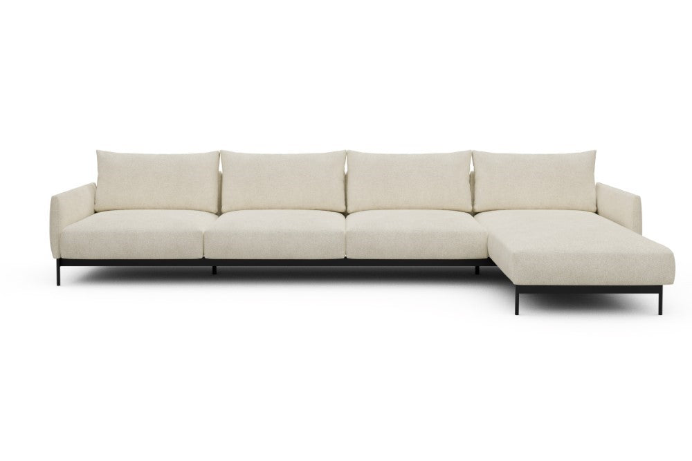 Tokey Modular Sofa - D3 - 375 x 185 cm - 3 Seater + Chaise - 531 Bouclé Off White