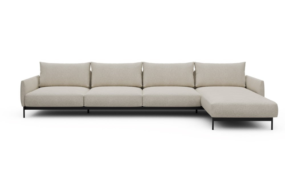 Tokey Modular Sofa - D3 - 375 x 185 cm - 3 Seater + Chaise - 584 Argus Natural