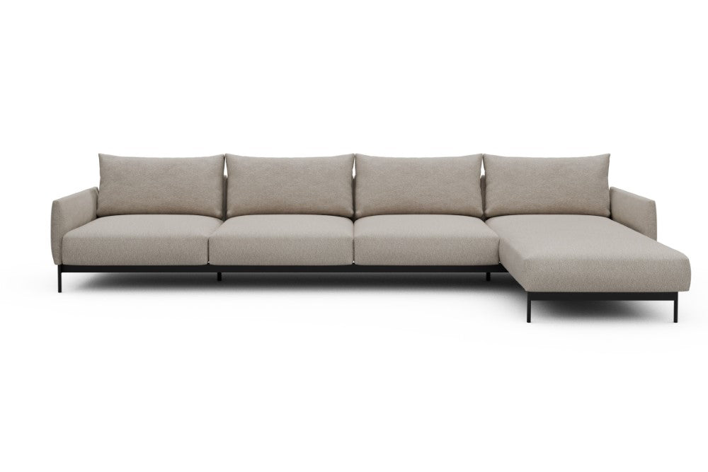 Tokey Modular Sofa - D3 - 375 x 185 cm - 3 Seater + Chaise - 816 Aivi Lace Beige