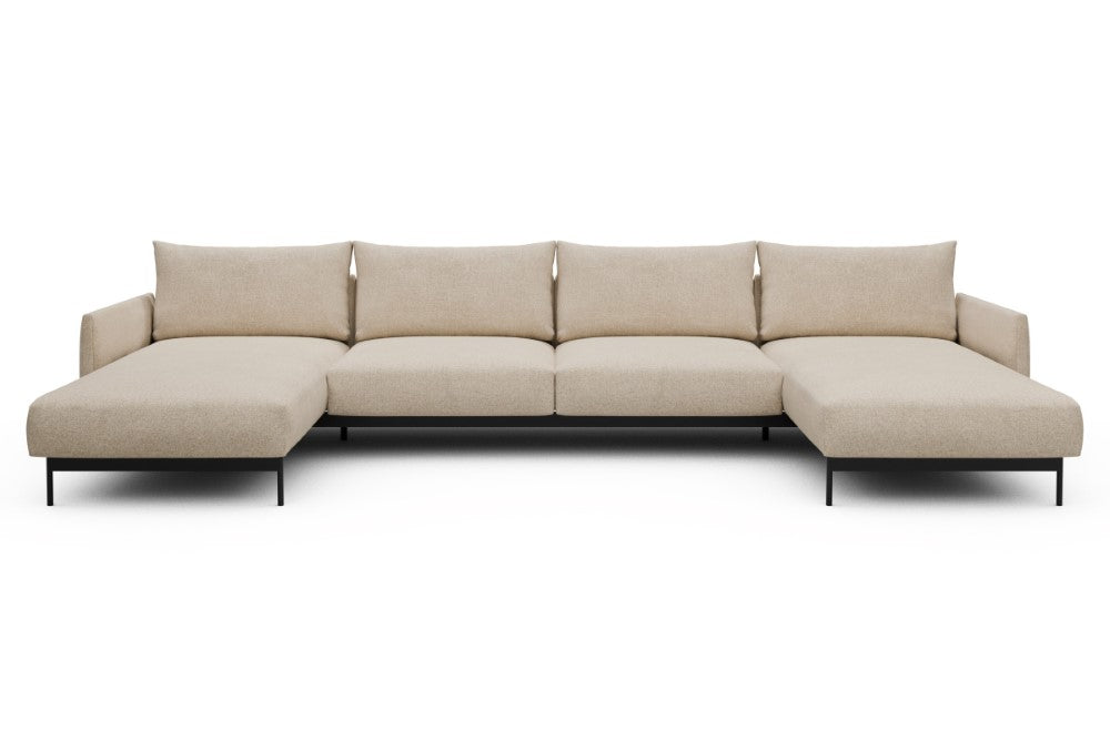 Tokey Modular Sofa - D4 - 375 x 185 cm - Chaise + 2 Seater + Chaise - 496 Casone Natural Beigie