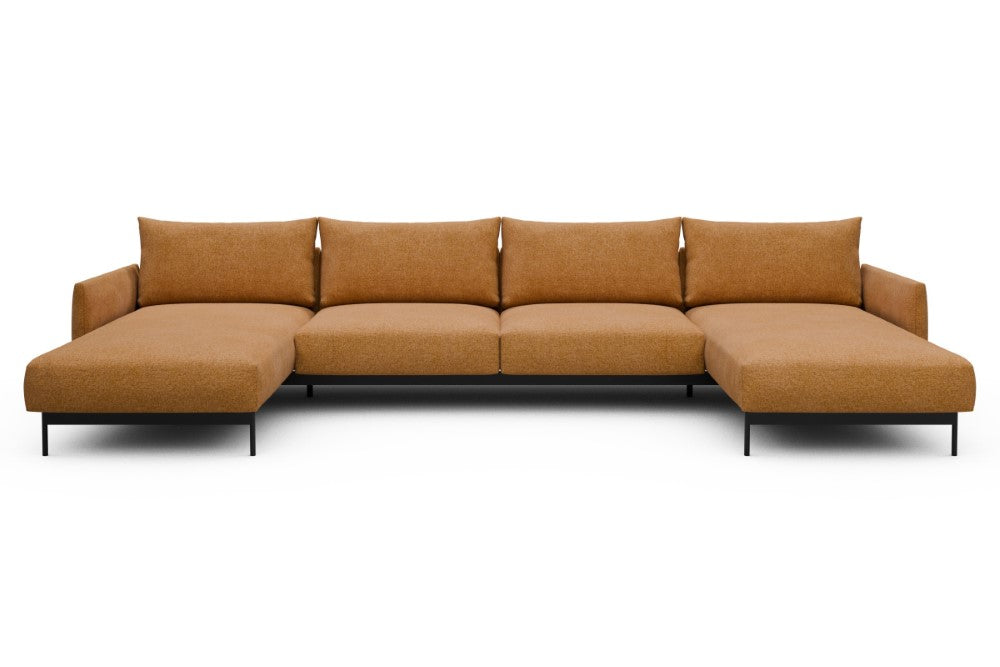 Tokey Modular Sofa - D4 - 375 x 185 cm - Chaise + 2 Seater + Chaise - 497 Casone Warm Yellow