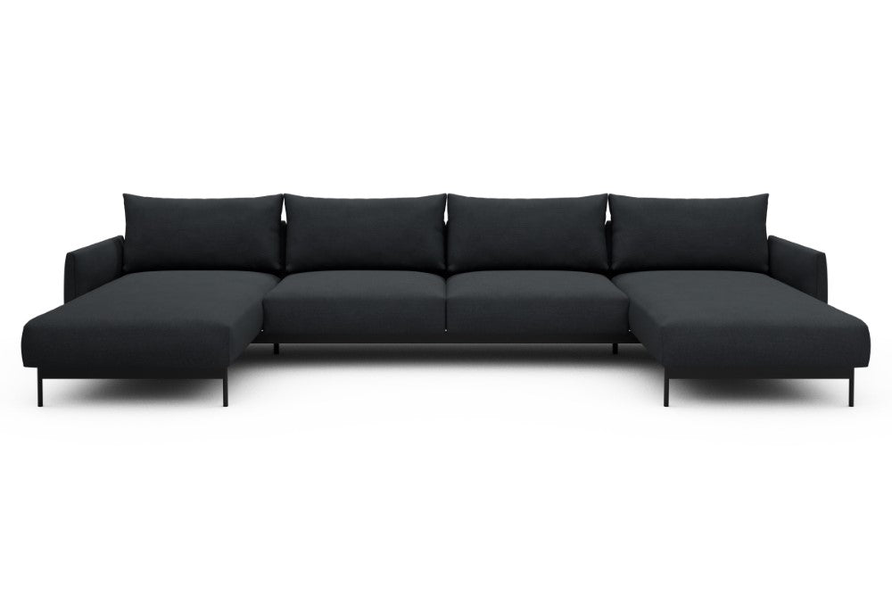 Tokey Modular Sofa - D4 - 375 x 185 cm - Chaise + 2 Seater + Chaise - 766 Cura Anthracite