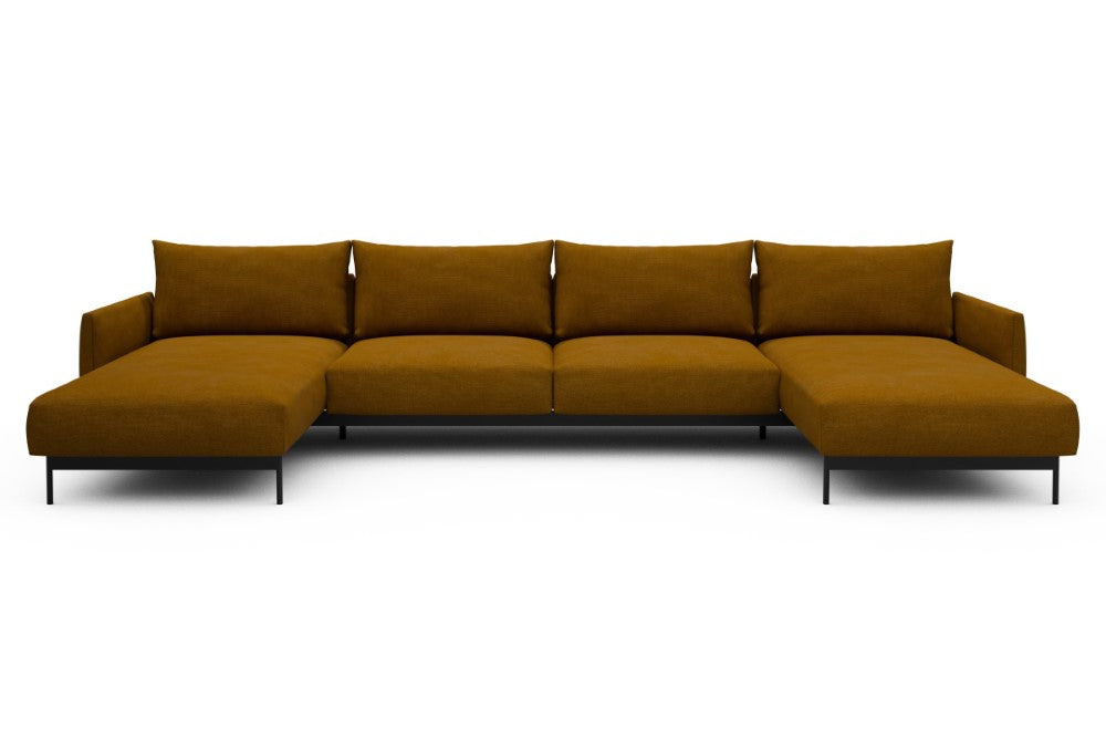 Tokey Modular Sofa - D4 - 375 x 185 cm - Chaise + 2 Seater + Chaise - 767 Cura Apricot