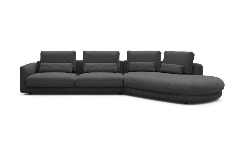 Vivole Modular Sofa - 3A - 393 x 167 cm - 3 Seater + 45 deg Open-end - 441 Satya Warm Zinc