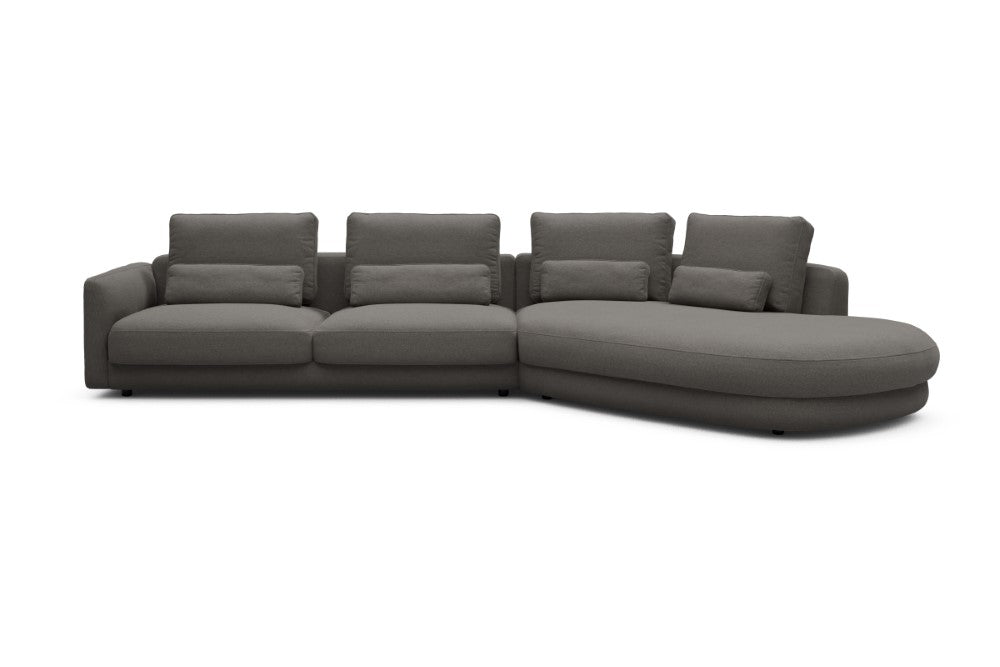 Vivole Modular Sofa - 3A - 393 x 167 cm - 3 Seater + 45 deg Open-end - 446 Satya Taupe Brown