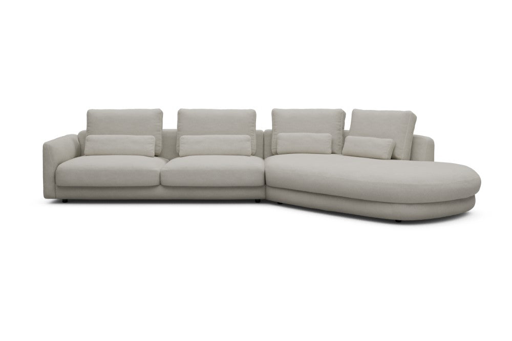 Vivole Modular Sofa - 3A - 393 x 167 cm - 3 Seater + 45 deg Open-end - 487 Denari Clean Beige