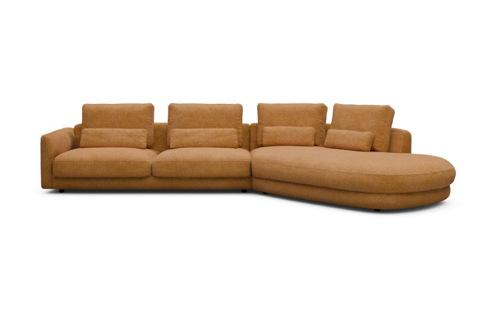 Vivole Modular Sofa - 3A - 393 x 167 cm - 3 Seater + 45 deg Open-end - 497 Casone Warm Yellow