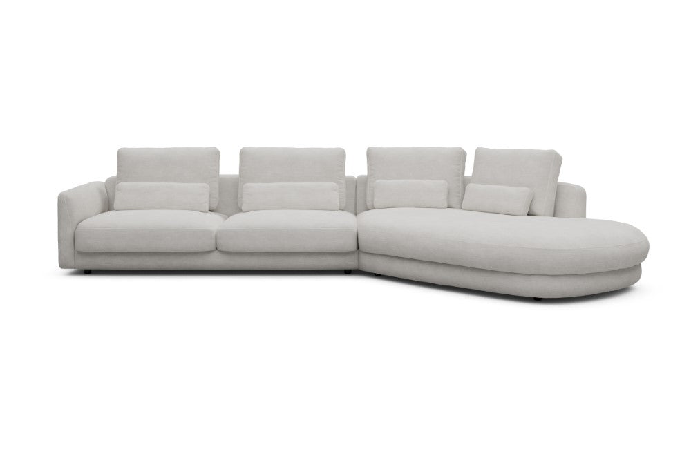 Vivole Modular Sofa - 3A - 393 x 167 cm - 3 Seater + 45 deg Open-end - 574 Vivus Dusty Off White