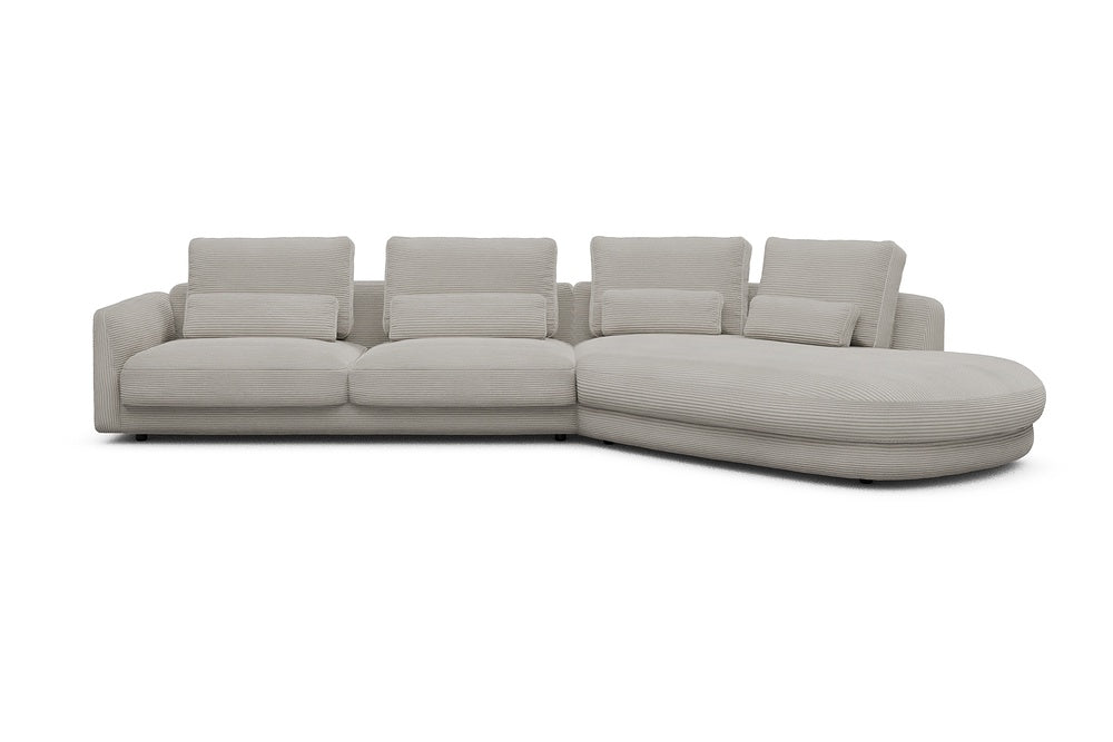 Vivole Modular Sofa - 3A - 393 x 167 cm - 3 Seater + 45 deg Open-end - 603 Corduroy Beige