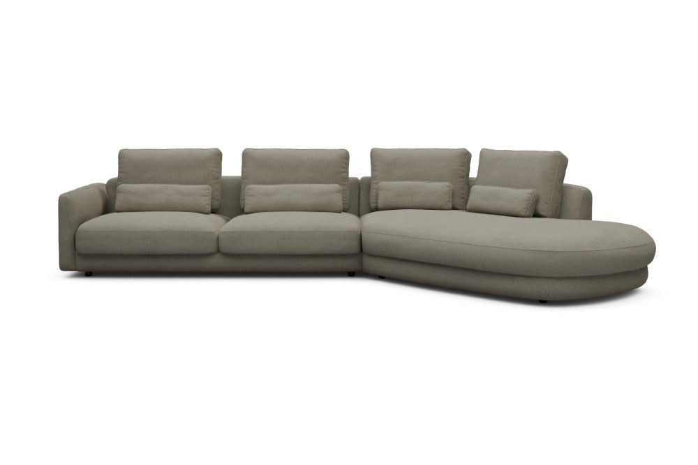 Vivole Modular Sofa - 3A - 393 x 167 cm - 3 Seater + 45 deg Open-end - 765 Cura Oat