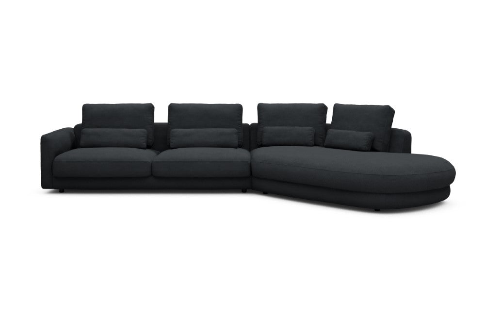 Vivole Modular Sofa - 3A - 393 x 167 cm - 3 Seater + 45 deg Open-end - 766 Cura Anthracite