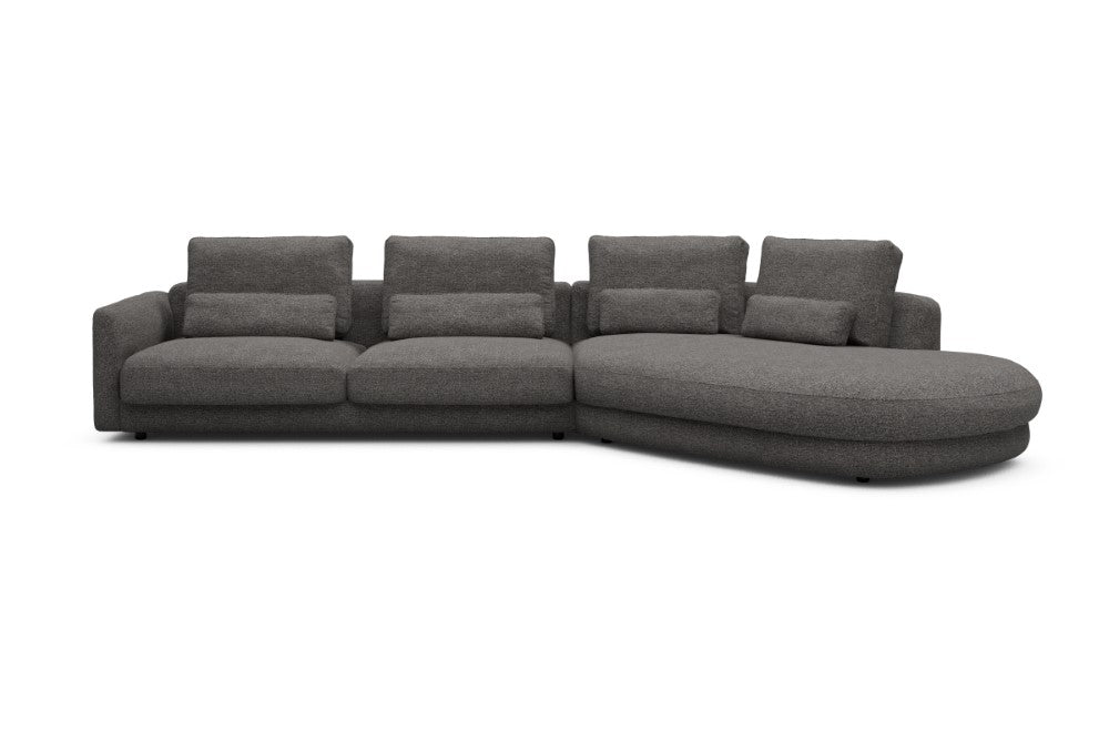 Vivole Modular Sofa - 3A - 393 x 167 cm - 3 Seater + 45 deg Open-end - 772 Carreno Salt & Pepper