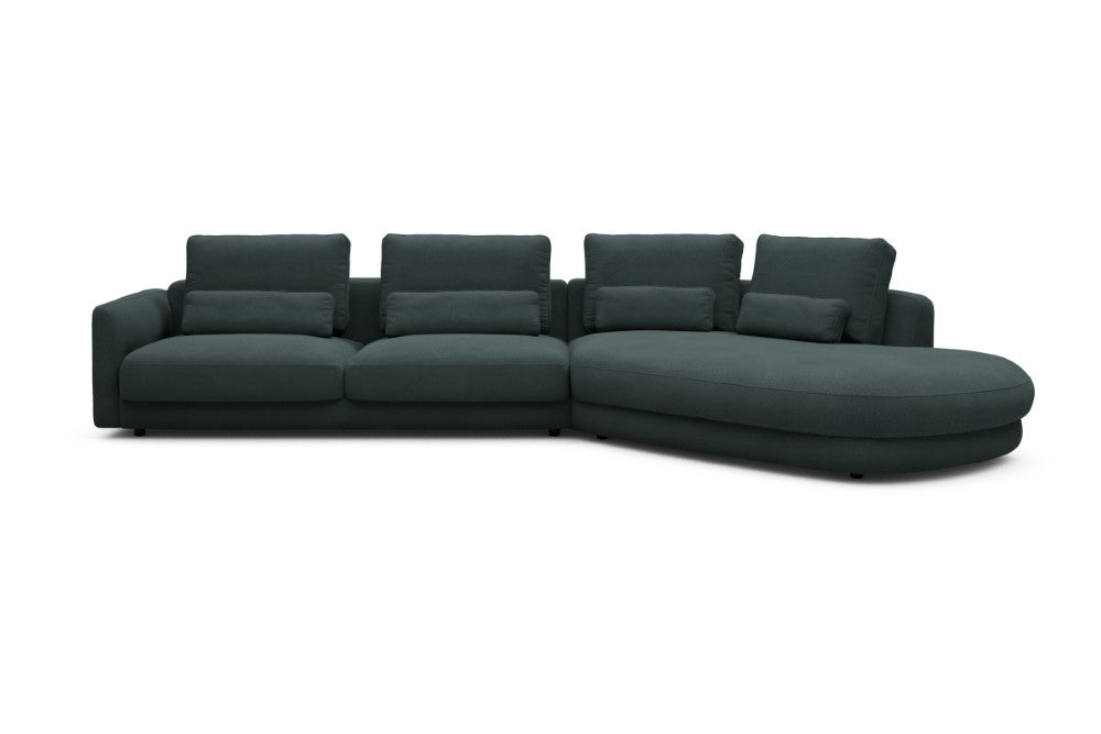 Vivole Modular Sofa - 3A - 393 x 167 cm - 3 Seater + 45 deg Open-end - 851 Mahoga Dark Blue