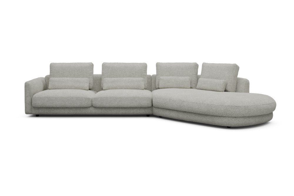 Vivole Modular Sofa - 3A - 393 x 167 cm - 3 Seater + 45 deg Open-end - 867 Vanora Warm Sand