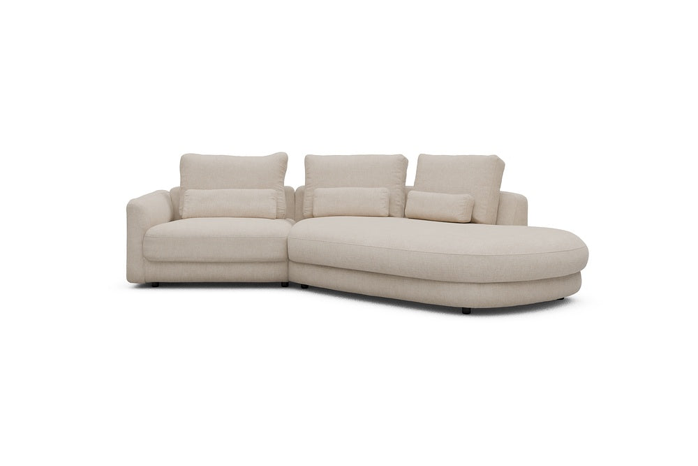 Vivole Modular Sofa - 5A - 295 x 167 cm - 1,5 Seater + 45 deg Open-edd - 410 Esina Almond Beige