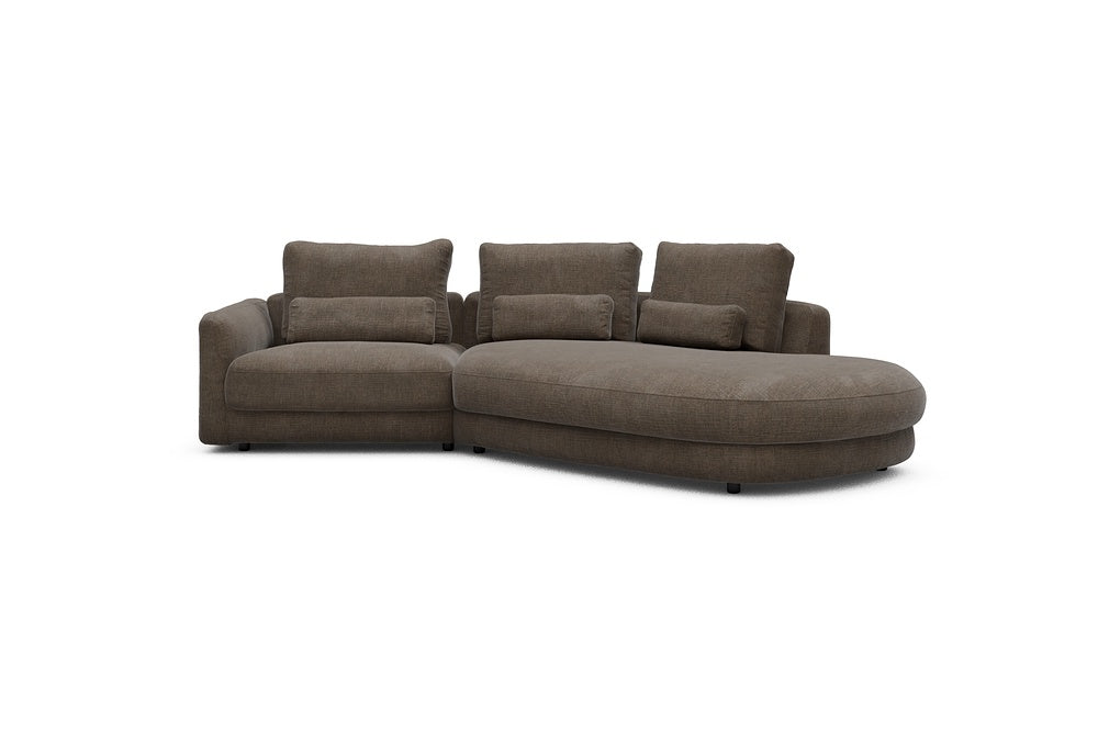 Vivole Modular Sofa - 5A - 295 x 167 cm - 1,5 Seater + 45 deg Open-edd - 411 Esina Cedar Brown