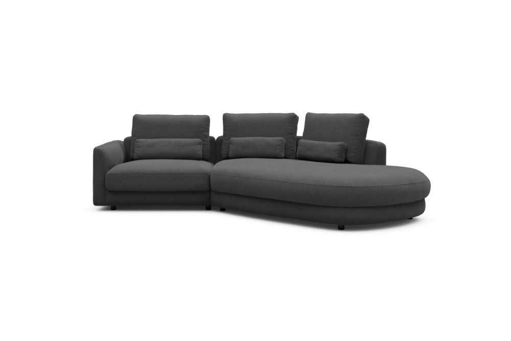 Vivole Modular Sofa - 5A - 295 x 167 cm - 1,5 Seater + 45 deg Open-edd - 441 Satya Warm Zinc