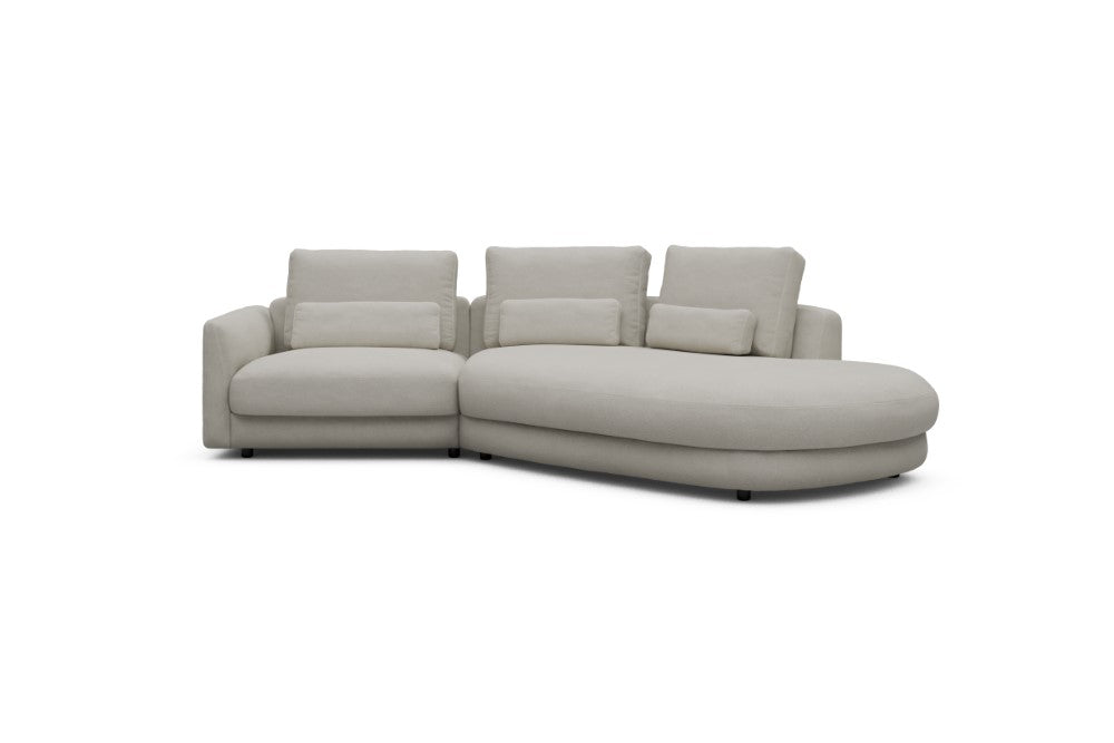 Vivole Modular Sofa - 5A - 295 x 167 cm - 1,5 Seater + 45 deg Open-edd - 487 Denari Clean Beige