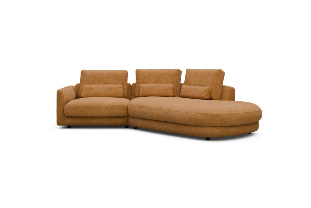 Vivole Modular Sofa - 5A - 295 x 167 cm - 1,5 Seater + 45 deg Open-edd - 497 Casone Warm Yellow