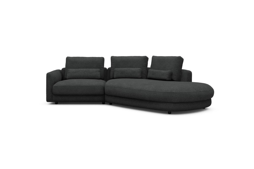 Vivole Modular Sofa - 5A - 295 x 167 cm - 1,5 Seater + 45 deg Open-edd - 529 Bouclé Charcoal