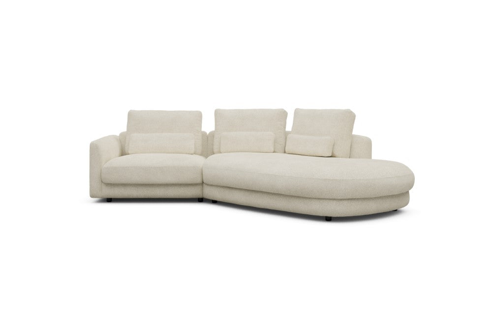 Vivole Modular Sofa - 5A - 295 x 167 cm - 1,5 Seater + 45 deg Open-edd - 531 Bouclé Off White