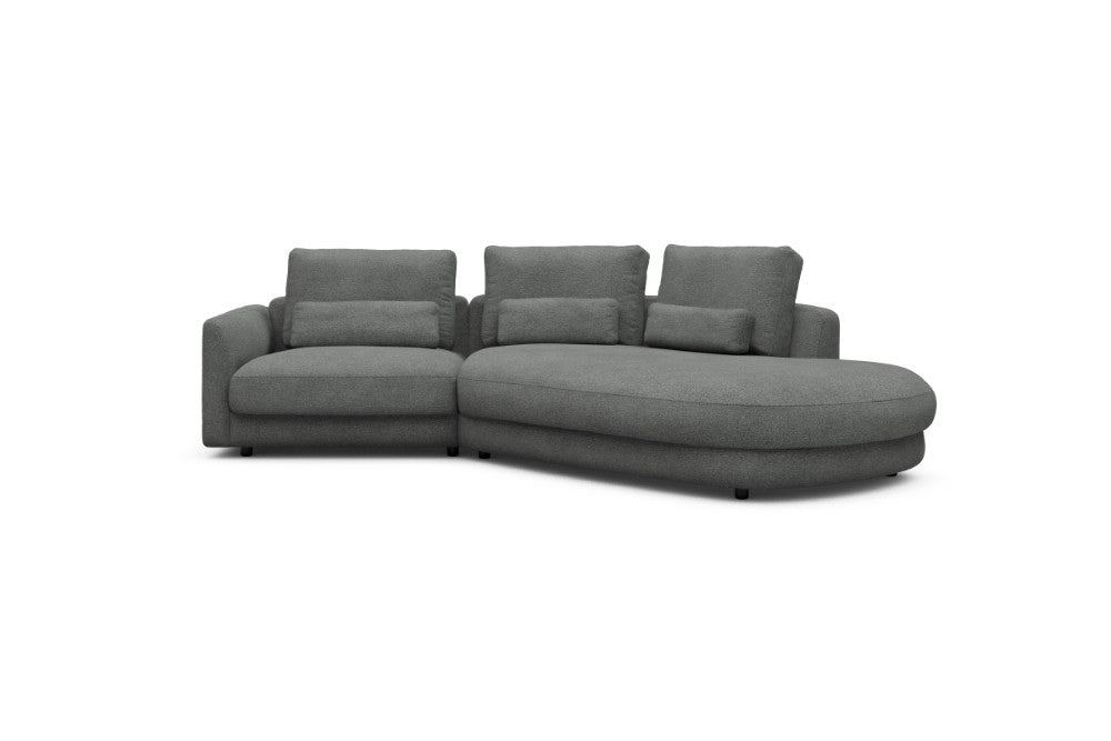 Vivole Modular Sofa - 5A - 295 x 167 cm - 1,5 Seater + 45 deg Open-edd - 533 Bouclé Ash Grey