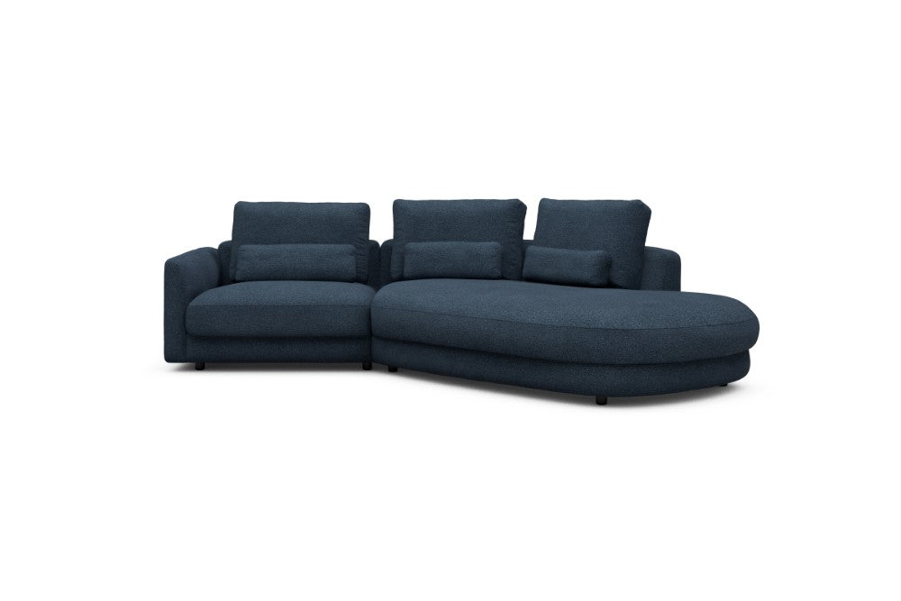 Vivole Modular Sofa - 5A - 295 x 167 cm - 1,5 Seater + 45 deg Open-edd - 537 Bouclé Blue