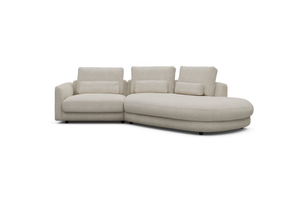 Vivole Modular Sofa - 5A - 295 x 167 cm - 1,5 Seater + 45 deg Open-edd - 584 Argus Natural