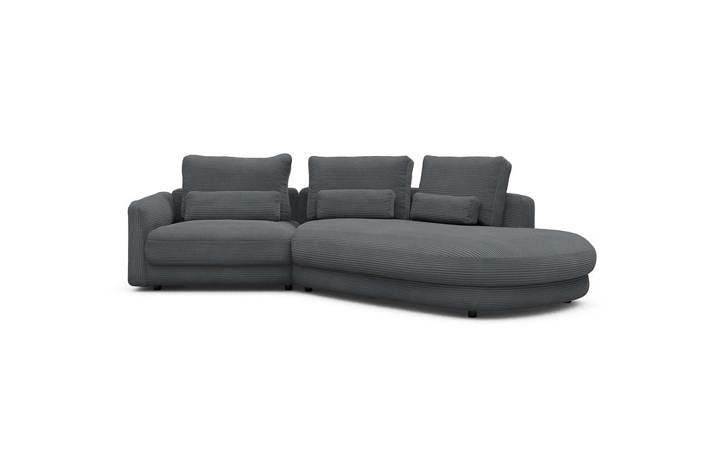 Vivole Modular Sofa - 5A - 295 x 167 cm - 1,5 Seater + 45 deg Open-edd - 593 Corduroy Graphite