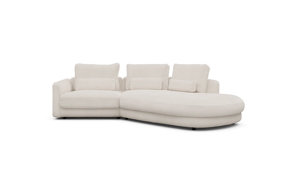 Vivole Modular Sofa - 5A - 295 x 167 cm - 1,5 Seater + 45 deg Open-edd - 594 Corduroy Ivory