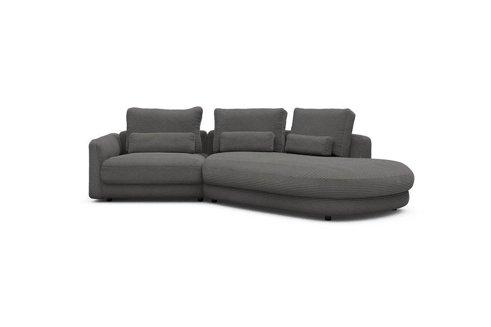 Vivole Modular Sofa - 5A - 295 x 167 cm - 1,5 Seater + 45 deg Open-edd - 597 Corduroy Charcoal