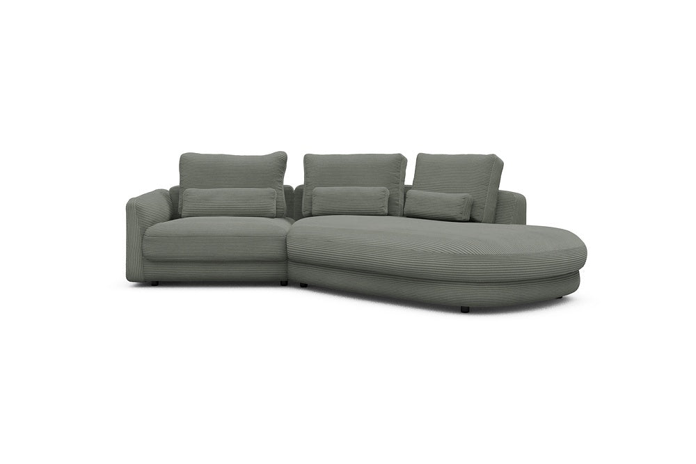 Vivole Modular Sofa - 5A - 295 x 167 cm - 1,5 Seater + 45 deg Open-edd - 598 Corduroy Sage