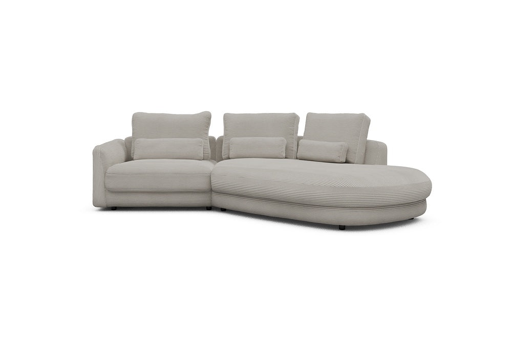Vivole Modular Sofa - 5A - 295 x 167 cm - 1,5 Seater + 45 deg Open-edd - 603 Corduroy Beige