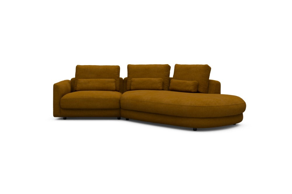 Vivole Modular Sofa - 5A - 295 x 167 cm - 1,5 Seater + 45 deg Open-edd - 767 Cura Apricot