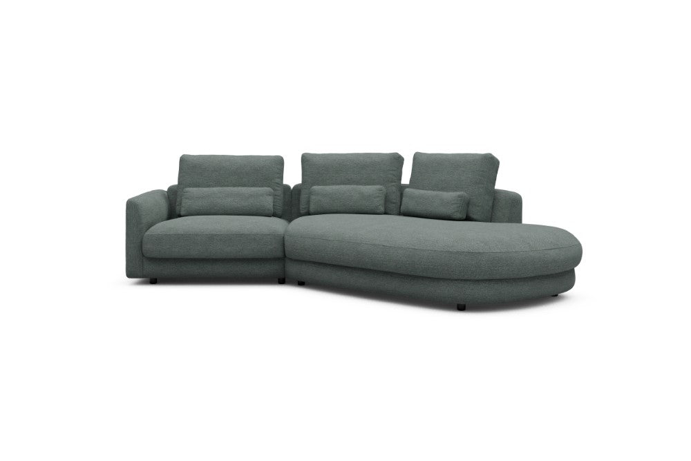 Vivole Modular Sofa - 5A - 295 x 167 cm - 1,5 Seater + 45 deg Open-edd - 770 Carreno Cielo Blue