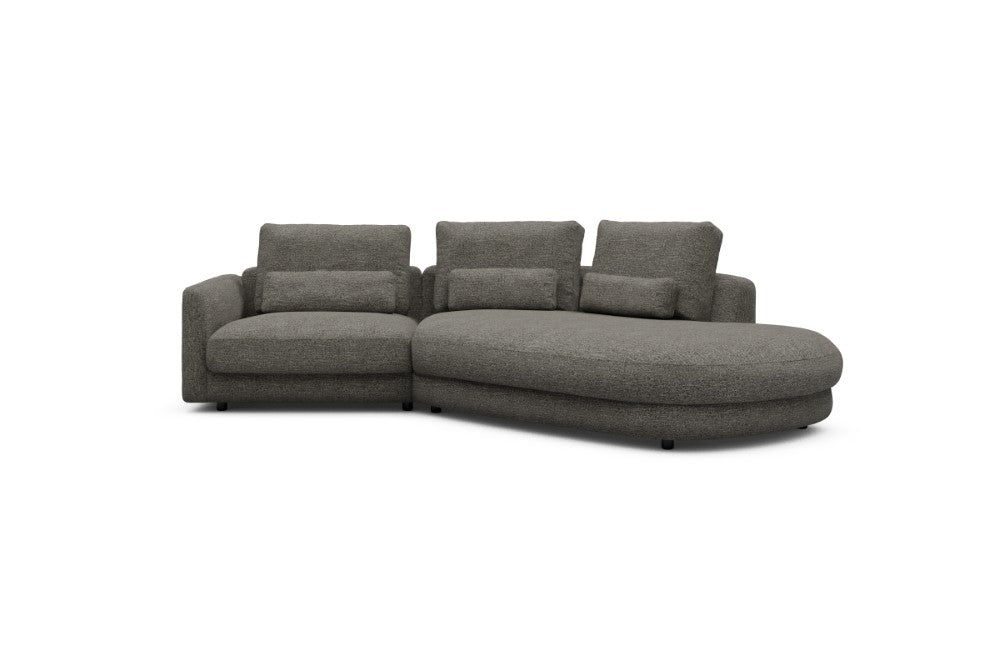 Vivole Modular Sofa - 5A - 295 x 167 cm - 1,5 Seater + 45 deg Open-edd - 771 Carreno Sepia Brown