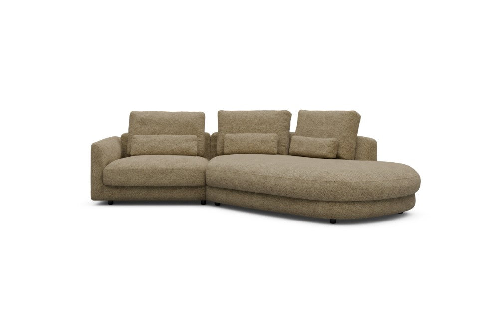 Vivole Modular Sofa - 5A - 295 x 167 cm - 1,5 Seater + 45 deg Open-edd - 774 Carreno Sicilian Yellow