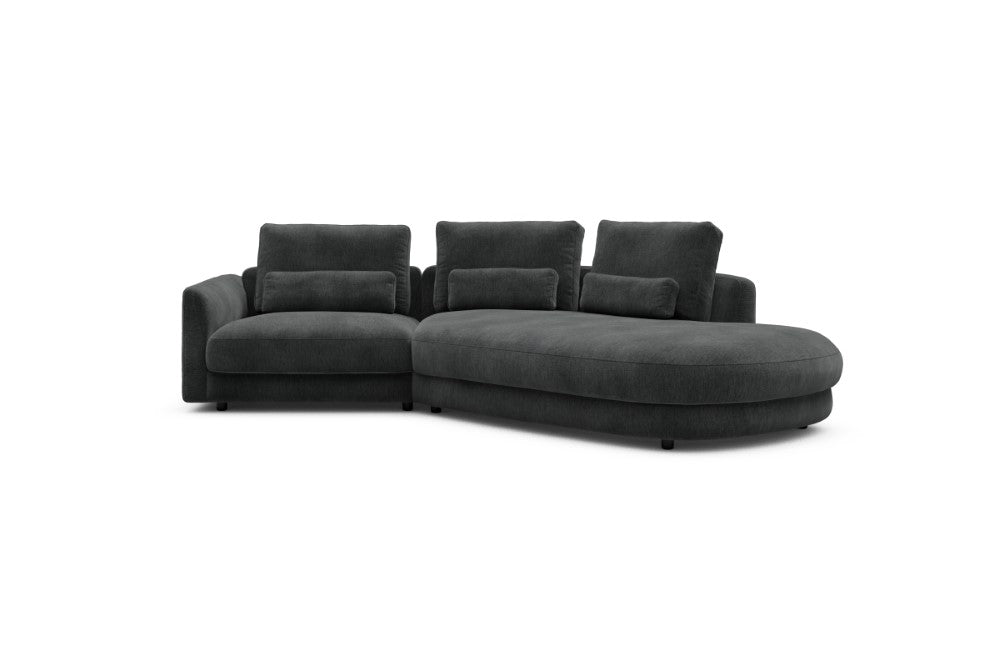 Vivole Modular Sofa - 5A - 295 x 167 cm - 1,5 Seater + 45 deg Open-edd - 811 Smooth Deep Warm Grey