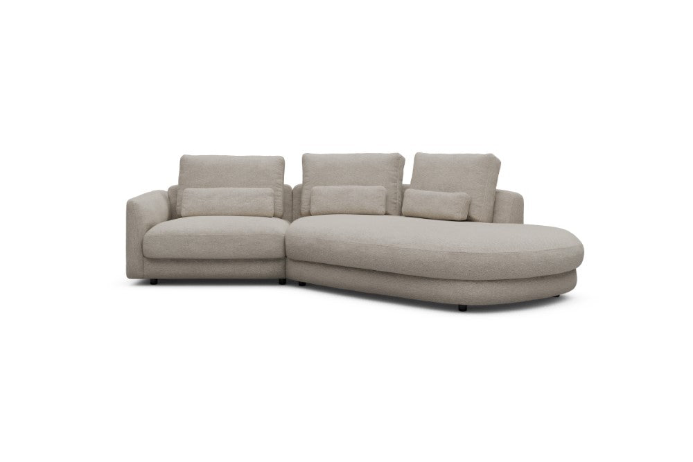 Vivole Modular Sofa - 5A - 295 x 167 cm - 1,5 Seater + 45 deg Open-edd - 816 Aivi Lace Beige