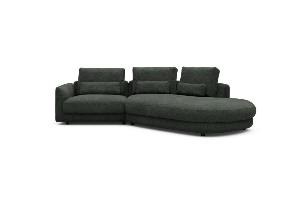 Vivole Modular Sofa - 5A - 295 x 167 cm - 1,5 Seater + 45 deg Open-edd - 818 Aivi Pine Green