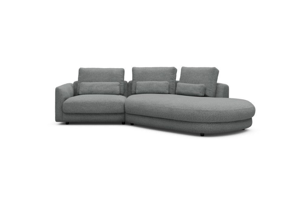 Vivole Modular Sofa - 5A - 295 x 167 cm - 1,5 Seater + 45 deg Open-edd - 819 Aivi Gravel Grey