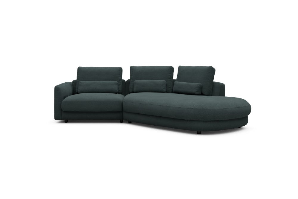Vivole Modular Sofa - 5A - 295 x 167 cm - 1,5 Seater + 45 deg Open-edd - 851 Mahoga Dark Blue