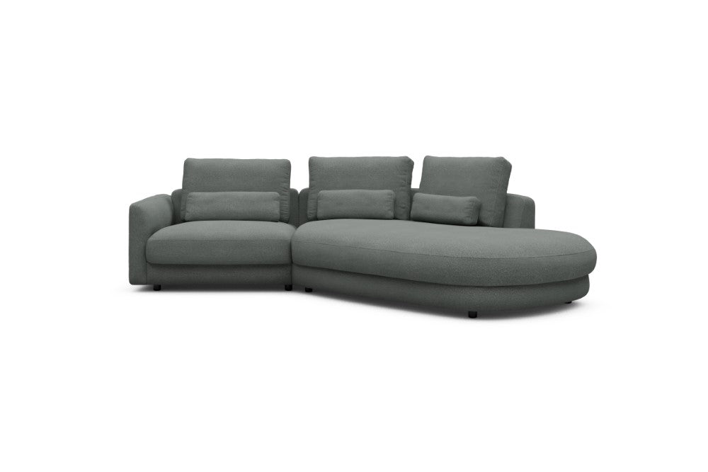 Vivole Modular Sofa - 5A - 295 x 167 cm - 1,5 Seater + 45 deg Open-edd - 853 Mahoga Dove Grey